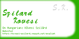 szilard kovesi business card